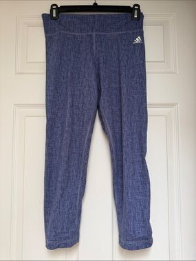 adidas Girls' Heathered Blue Athletic Leggings